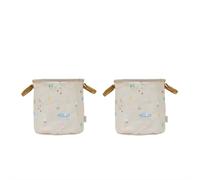 Ensemble De 2 Paniers De Rangement Moyens En Polyester Beige TU