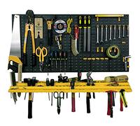 Ensemble de 2 panneaux et 2 niveaux de porte-outils avec 50 crochets, objets muraux de l'organisateur, 100% Made in Italy, 100x22h50 cm, couleur noire