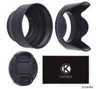 Ensemble de 2 Pare-Soleil pour lentilles - Tulipe + Caoutchouc (Pliable) - Réduit Les Reflets des lentilles - Protège Contre la lumière de Soleil Excessive pour des Photos et des vidéos améliorées