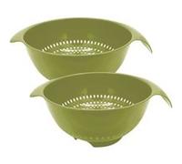 Ensemble de 2 Passoires en plastique vert 23 cm de diamètre Fackelmann Zéro Vert