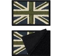 Ensemble de 2 Patches velcro britanniques | Écusson britannique à velcro, patch militaire avec fermeture à velcro, écusson tactique de moral avec fermeture à velcro | 40x60mm