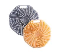 Ensemble De 2 PièCes D’Accessoires De Salle De Bain Ronds Serviette De Bain Multifonctionnelle En Silicone Frottant, Brosse De Bain Portable Brosse De Massage (Gris + orange)