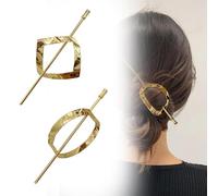 Ensemble de 2 pièces d'épingles à cheveux, élastiques à cheveux géométriques rétro, cerceaux et épingles d'édition de coiffure, épingles à cheveux en métal pour filles