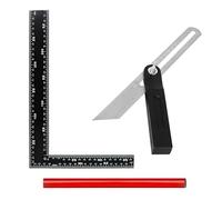 Ensemble De 2 Pièces Équerre Menuisier,Outil Multifonction Réglable Fausse Equerre Menuisier,Acier Inoxydable Fausse Equerre,Adapté Aux Menuisiers Et Artisans,Comprenant 1 Crayon À Bois