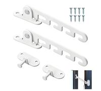 Ensemble de 2 Pièces Limiteurs d’Ouverture de Fenêtre à Battant, Entrebailleur Réglable en Métal Antirouille, Dispositif de Sécurité pour Enfants et Animaux Domestiques, Installation Facile, Blanc