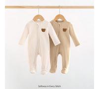 Ensemble de 2 pièces pour nouveau-né garçon, body en tricot unicolore à col rond et manches longues. Convient pour le printemps, l'été, l'automne et l'hiver, pour la maison et l'extérieur. Pyjama zipp