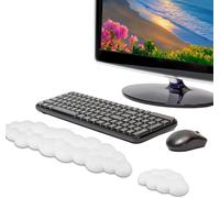 Ensemble De 2 Pièces Repose-Poignets Nuage en Cuir PU: Appuie-Poignet Ergonomique,Base Antidérapante,pour Jeux Et Bureau (Blanc)