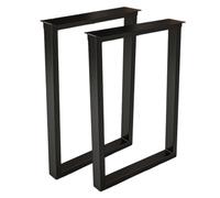 Ensemble de 2 Pieds de Table Robustes en Tubes industriels pour Meubles DIY, Pieds de Bureau en Acier métallique pour Table à Manger, Table Basse, établi, Noir (50 cm x 72 cm)