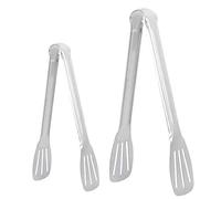 Ensemble de 2 pinces de service WAHEWUD en acier inoxydable argenté pour la cuisson, les salades, les grillades et la friture (23 et 30 cm).