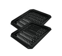 Ensemble de 2 Plaques ondulée et perforée pour four et barbecue en tôle 38 x 33 cm Barbecue FM Professional