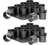 Ensemble de 2 Plaques pâtisserie 12 mini Moules ronds amovibles 38 x 30 cm Zenker Black Metallic