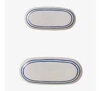 Ensemble de 2 plateaux en new bone china Isolda Blanc