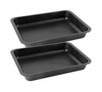 Zenker 9345550 Lot de 2 Plats à four XXL, grand plat à gratin, plat à lasagnes, plat pour poulet rôti, plat à four, plat à rôtir, plat à four rectangle, anti-adhésif, Acier, Noir, 40 x 29 cm x 6 cm