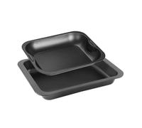Zenker 9914850 Ensemble de 2 plats de four rectangulaires, plat de four, plat de cuisson four, plat à gratin, plat à lasagnes, Acier, 37 x 27 x 5 cm