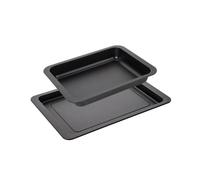 Zenker 9941650 Ensemble de 2 plats de four rectangulaires, plat de four, plat de cuisson, plat à four, plaque de cuisson, plaque de four, Acier, 42 x 29 x 2,5 cm