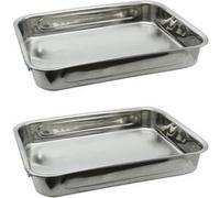 Ensemble de 2 Plats four en inox rectangulaire 27,5 x 20,4 x 6 cm en extérieur Elo Edition Red