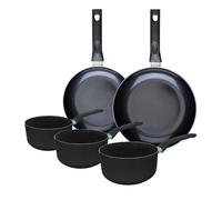 Ensemble de 2 poêles de 24 et 28 cm et 3 casseroles 16, 18 et 20 cm Fackelmann Brandao