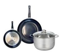 Ensemble de 2 Poêles de cuisson 20 et 28 cm et 1 faitout 24 cm Prima Brillant Elo