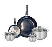 Ensemble de 2 Poêles de cuisson 20 et 32 cm et 3 faitouts 12, 14 et 20 cm Prima Brillant Elo