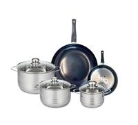 Ensemble de 2 Poêles de cuisson 20 et 32 cm et 3 faitouts 16, 20 et 24 cm Prima Brillant Elo