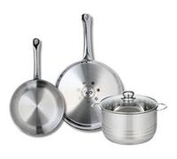 Ensemble de 2 Poêles de cuisson 24 et 28 cm et 1 faitout 20 cm Profi Brillant Elo