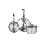 Ensemble de 2 Poêles de cuisson 24 et 28 cm et 1 faitout 20 cm Profi Brillant Elo