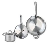 Ensemble de 2 Poêles de cuisson 24 et 32 cm et 1 faitout 16 cm Elo Profi Citrin Gris