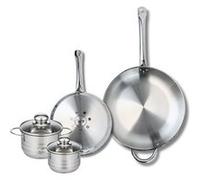 Ensemble de 2 Poêles de cuisson 24 et 32 cm et 2 faitouts 12 et 14 cm Elo Profi Brillant Gris