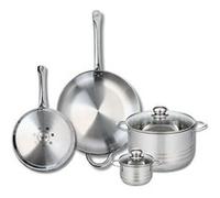 Ensemble de 2 Poêles de cuisson 24 et 32 cm et 2 faitouts 12 et 24 cm Elo Profi Brillant Gris