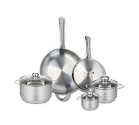 Ensemble de 2 Poêles de cuisson 24 et 32 cm et 3 faitouts 12, 16 et 20 cm Profi Brillant Elo