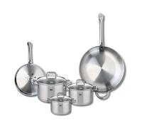Ensemble de 2 Poêles de cuisson 24 et 32 cm et 3 faitouts 14, 16 et 20 cm Profi Citrin Elo