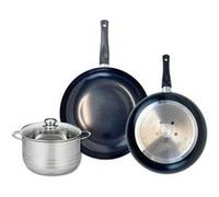 Ensemble de 2 Poêles de cuisson 28 et 32 cm et 1 faitout 20 cm Elo Prima Brillant