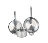 Ensemble de 2 Poêles de cuisson 28 et 32 cm et 1 faitout 20 cm Profi Brillant Elo