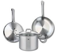 Ensemble de 2 Poêles de cuisson 28 et 32 cm et 1 faitout 26 cm Elo Profi Citrin