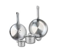 Ensemble de 2 Poêles de cuisson 28 et 32 cm et 2 faitouts 12 et 16 cm Profi Citrin Elo