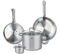 ELO 9508550 Batterie de cuisine 4 pièces, Ensemble de 2 Poêles de cuisson 28 et 32 cm et 2 faitouts 12 et 26 cm Elo Profi Citrin, inox, induction
