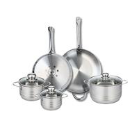 Ensemble de 2 Poêles de cuisson 28 et 32 cm et 3 faitouts 14, 16 et 20 cm Profi Brillant Elo