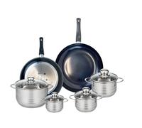Ensemble de 2 Poêles de cuisson 28 et 32 cm et 4 faitouts 12, 14, 16 et 24 cm Prima Brillant Elo
