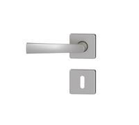 Ensemble de 2 poignées à levier sur rosace clé L Krom Saten Vachette Flex 6437, chrome satiné