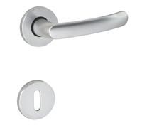 Ensemble de 2 poignées à levier sur rosace Vachette Budget 6600 avec rosace à clé L, argent poli