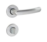 Ensemble de 2 poignées à levier sur rosace Vachette Budget 6600 avec rosace à verrou tournant, argent poli