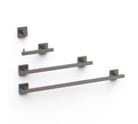 Ensemble de 2 Porte-serviettes, 1 Dérouleur WC, 1 Patère Porte-serviettes Graphite - TRES 09598101GR