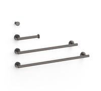Ensemble de 2 Porte-serviettes, 1 Dérouleur WC, 1 Patère Porte-serviettes Graphite - TRES 09598102GR