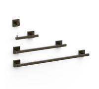 Ensemble de 2 Porte-serviettes et 1 Dérouleur à papier WC Noir bronze - TRES 09598101KMB