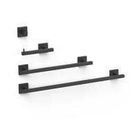 Ensemble de 2 Porte-serviettes et 1 Dérouleur à papier WC Noir mat - TRES 09598101NM