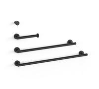 Ensemble de 2 Porte-serviettes et 1 Dérouleur à papier WC Noir mat - TRES 09598102NM