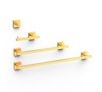 Ensemble de 2 Porte-serviettes et 1 Dérouleur à papier WC Or 24K - TRES 09598101OR