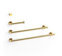 Ensemble de 2 Porte-serviettes et 1 Dérouleur à papier WC Or 24K - TRES 09598102OR