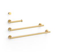 Ensemble de 2 Porte-serviettes et 1 Dérouleur à papier WC Or Mat 24K - TRES 09598102OM