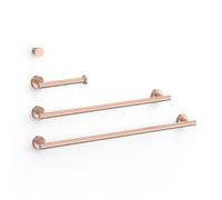 Ensemble de 2 Porte-serviettes et 1 Dérouleur à papier WC Or Rose Mat 24K - TRES 09598102OPM